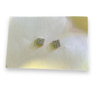 Faux Diamond Square-Shaped Earrings